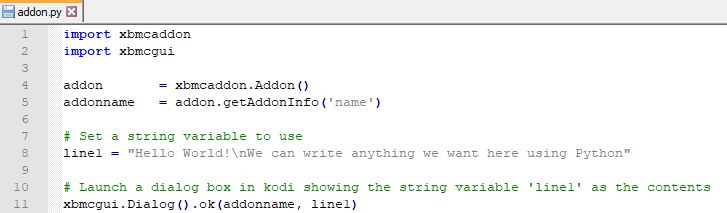 Addon code